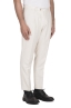SBU 03428_2021AW Classic white stretch cotton pants with pinces 02