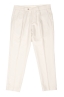 SBU 03428_2021AW Classic white stretch cotton pants with pinces 06