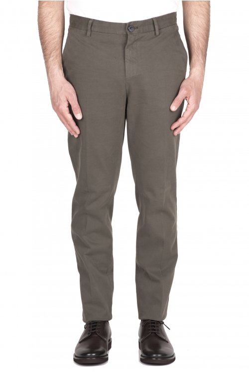 SBU 03434_2021AW Classic chino pants in brown stretch cotton 01