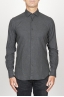 SBU 00932 Clásica camisa gris de franela de algodón con cuello de punta  01