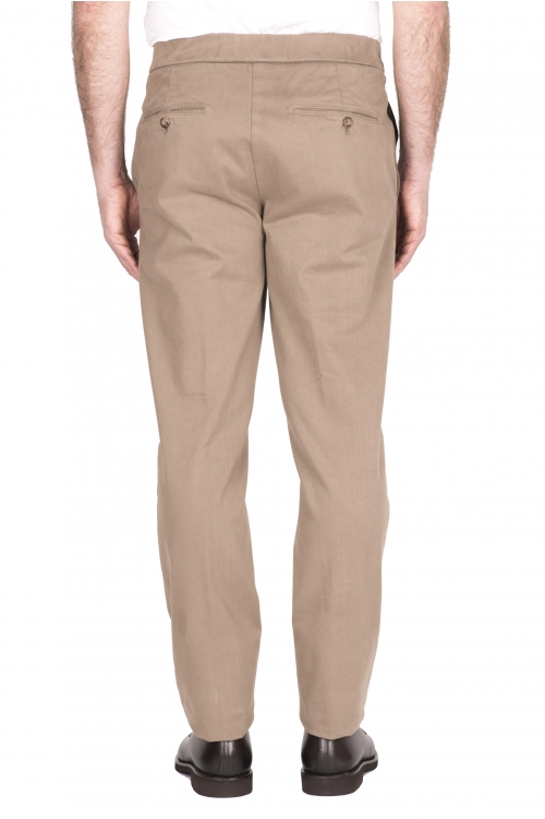 SBU 03438_2021AW Pantaloni comfort in cotone elasticizzato beige 01