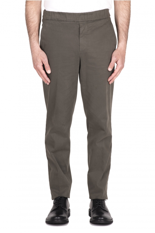 SBU 03439_2021AW Comfort pants in brown stretch cotton 01