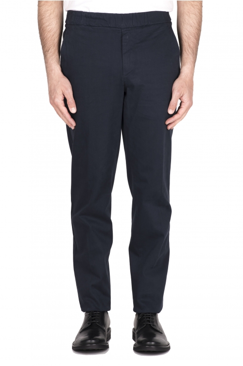 SBU 03441_2021AW Comfort pants in blue stretch cotton 01