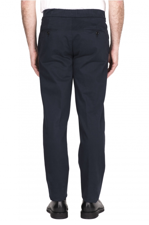 SBU 03441_2021AW Comfort pants in blue stretch cotton 01