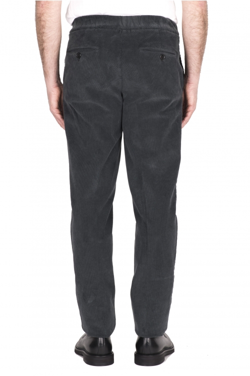 SBU 03442_2021AW Pantaloni comfort in velluto elasticizzato grigio 01