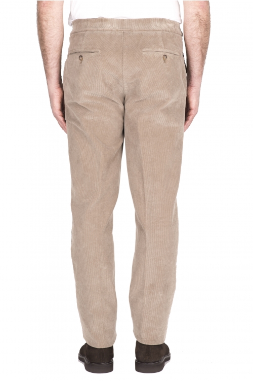 SBU 03443_2021AW Pantaloni comfort in velluto elasticizzato beige 01