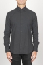 SBU 00933 Classic point collar black cotton flannel shirt 01