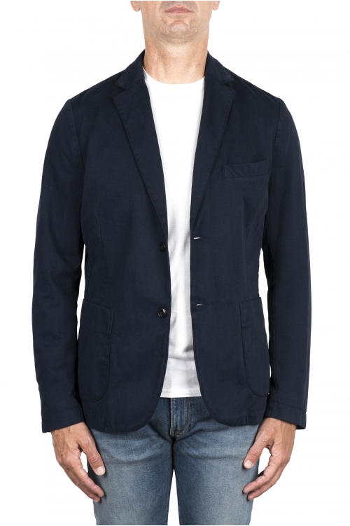 SBU 03448_2021AW Blue cotton and cashmere blend sport coat 01