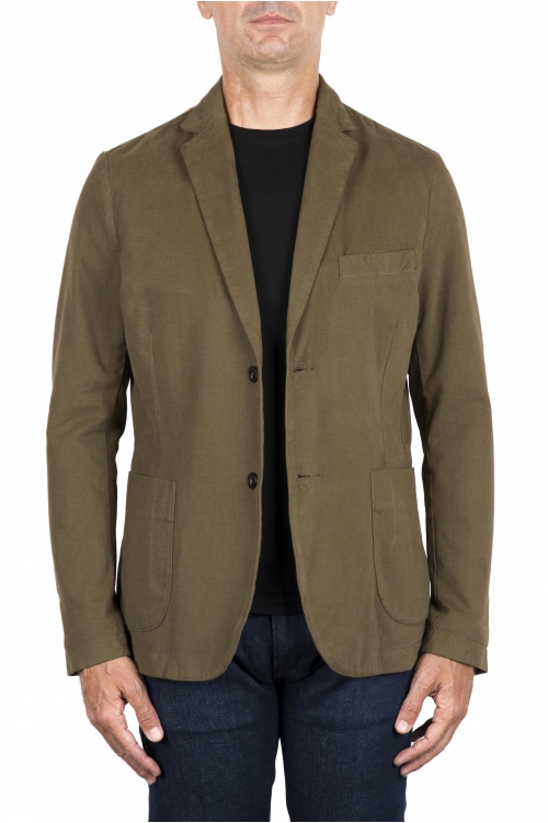 SBU 03451_2021AW Dark green cotton and cashmere blend sport coat 01