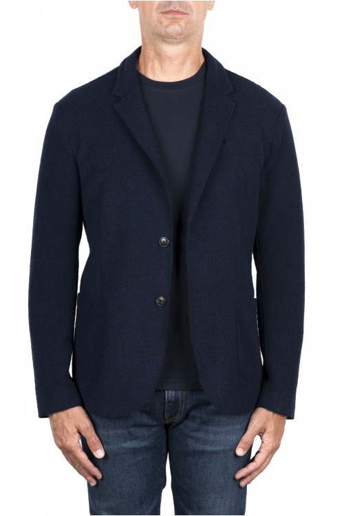 SBU 03461_2021AW Blue wool blend sport jacket unconstructed and unlined 01