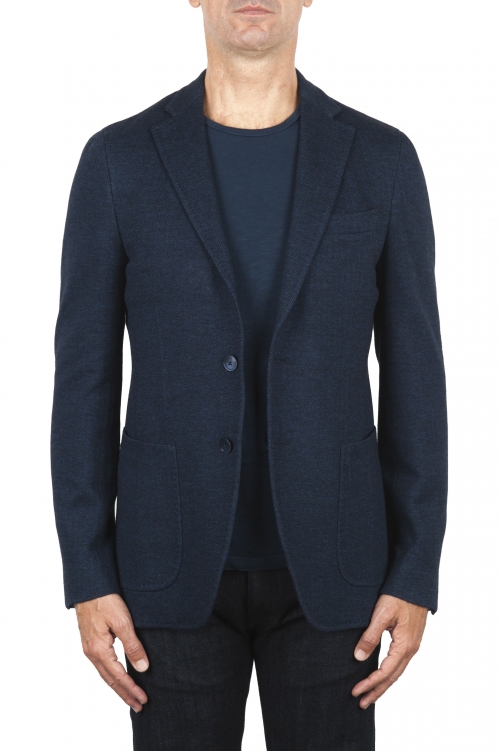 SBU 03463_2021AW Blue wool blend sport jacket unconstructed and unlined 01