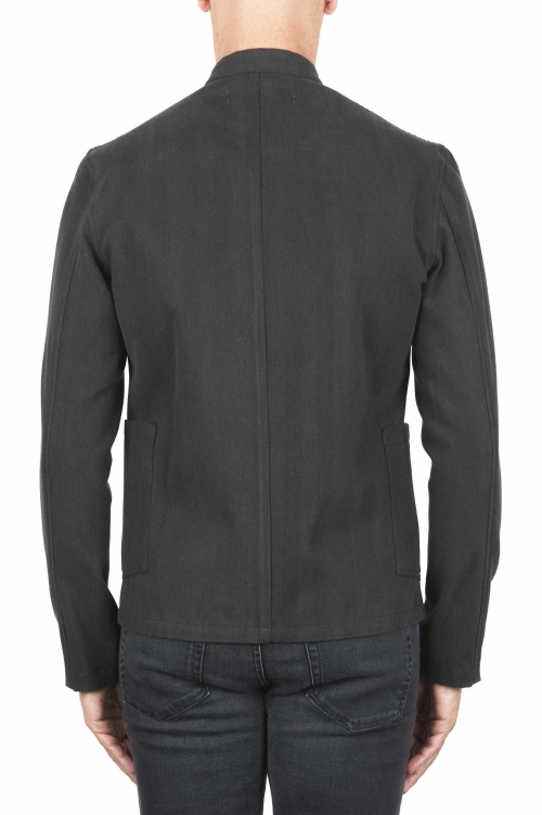 SBU 03467_2021AW Anthracite cashmere blend mandarin collar jacket 01