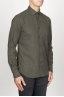 SBU 00935 Clásica camisa verde de franela de algodón con cuello de punta  02