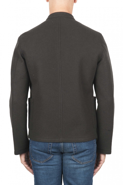 SBU 03470_2021AW Brown cashmere blend mandarin collar jacket 01