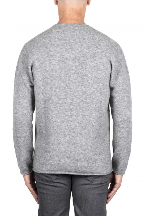 SBU 03491_2021AW Grey merino extra fine blend round neck sweater  01
