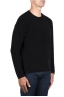 SBU 03495_2021AW Black merino extra fine blend round neck sweater  02