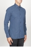 SBU 00938 Clásica camisa oxford azul lavado con cuello de punta  02