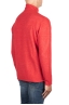 SBU 03499_2021AW Red mock neck raw cut sweater 04