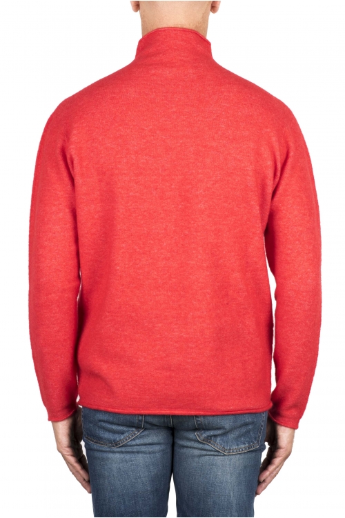 SBU 03499_2021AW 赤いモックネックの生カットセーター 01