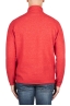 SBU 03499_2021AW Red mock neck raw cut sweater 05