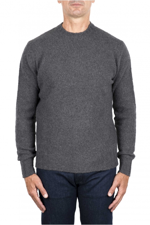 SBU 03505_2021AW Grey cashmere and wool blend crew neck sweater 01