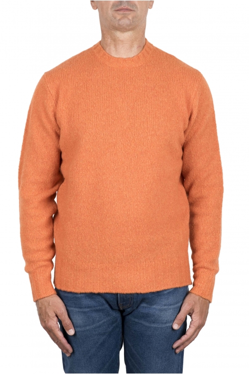 SBU 03506_2021AW Orange cashmere and wool blend crew neck sweater 01