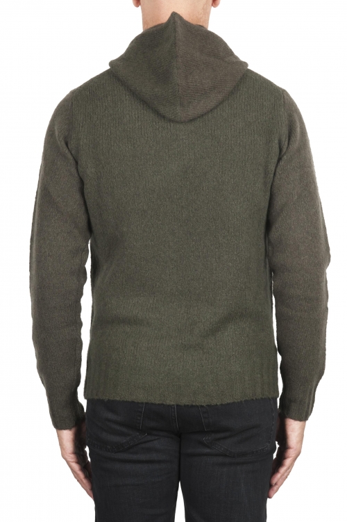 SBU 03512_2021AW Green cashmere and wool blend hooded sweater 01