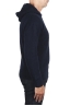 SBU 03514_2021AW Navy blue cashmere and wool blend hooded sweater 03