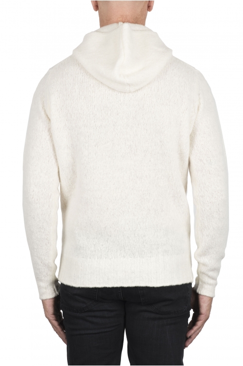 SBU 03517_2021AW White cashmere and wool blend hooded sweater 01