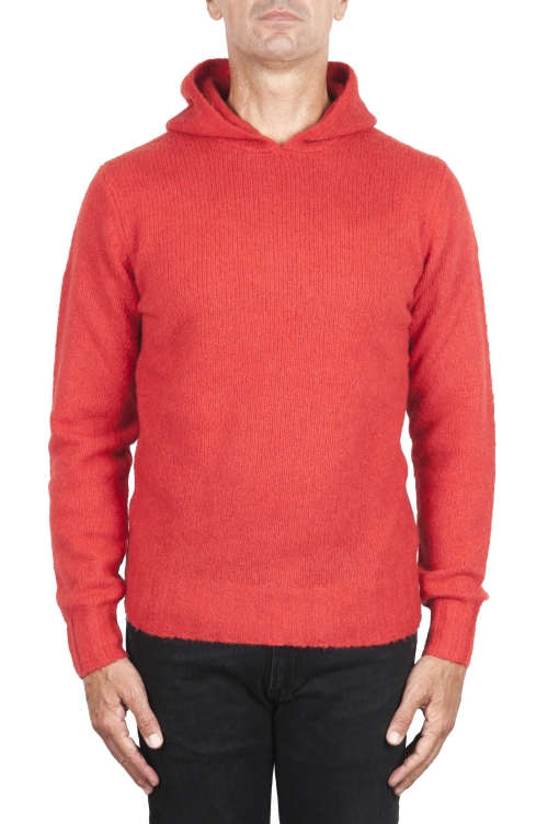SBU 03518_2021AW Coral cashmere and wool blend hooded sweater 01