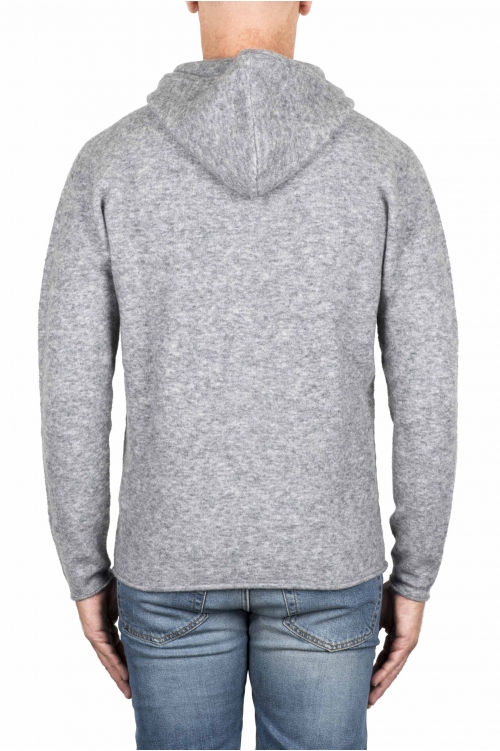 SBU 03522_2021AW Grey merino wool blend hooded sweater 01