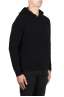 SBU 03523_2021AW Black merino wool blend hooded sweater 02