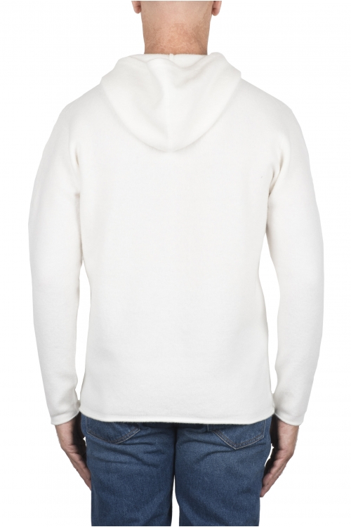 SBU 03524_2021AW White merino wool blend hooded sweater 01