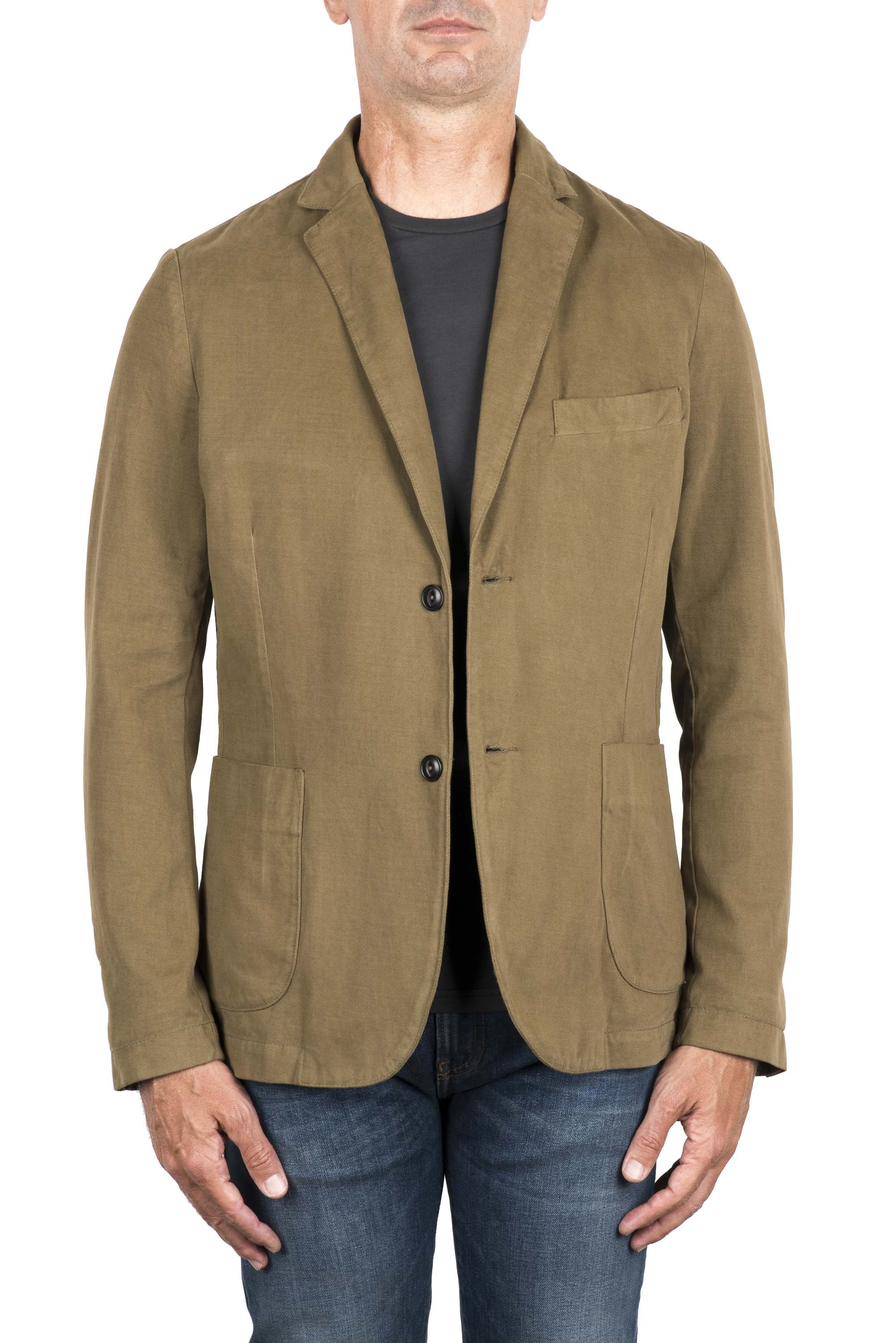 SBU 03449_2021AW Green cotton and cashmere blend sport coat 01