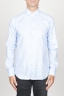 SBU 00941 Clásica camisa oxford azul claro de algodón con cuello de punta  01