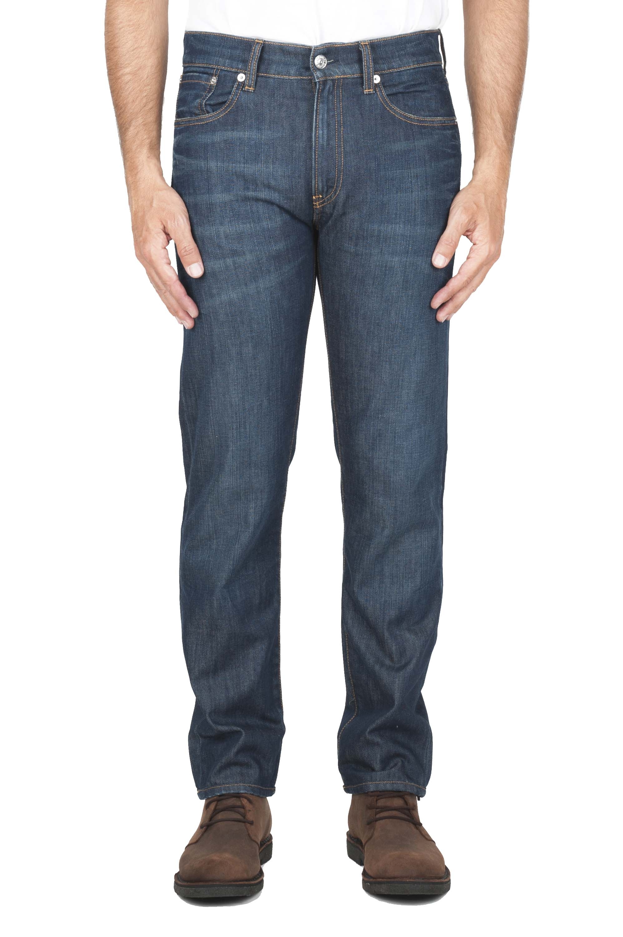 SBU 03527_2021AW Denim bleu jeans délavé en coton biologique 01