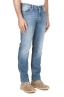 SBU 03529_2021AW Pure indigo dyed stone bleached stretch cotton blue jeans 02