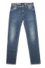 SBU 03533_2021AW Teint pur indigo délavé à la pierre coton stretch jeans bleu 06