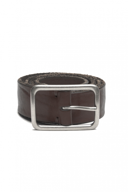 SBU 03019_2021AW Brown bullhide leather belt 1.4 inches 01
