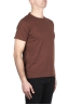SBU 03307_2021AW Camiseta de algodón flameado con cuello redondo marrón óxido  02
