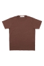 SBU 03307_2021AW Camiseta de algodón flameado con cuello redondo marrón óxido  06