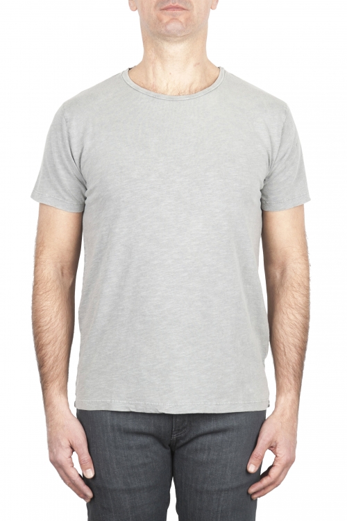 SBU 03310_2021AW Camiseta de algodón con cuello redondo en color gris perla 01
