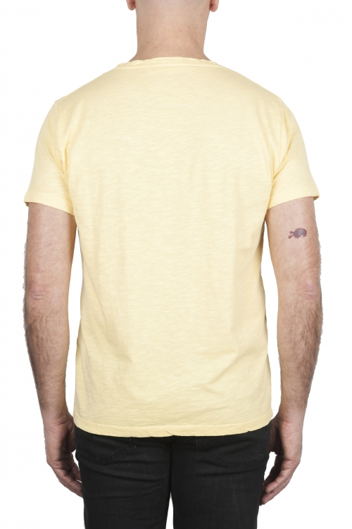 SBU 03312_2021AW T-shirt girocollo aperto in cotone fiammato gialla 01