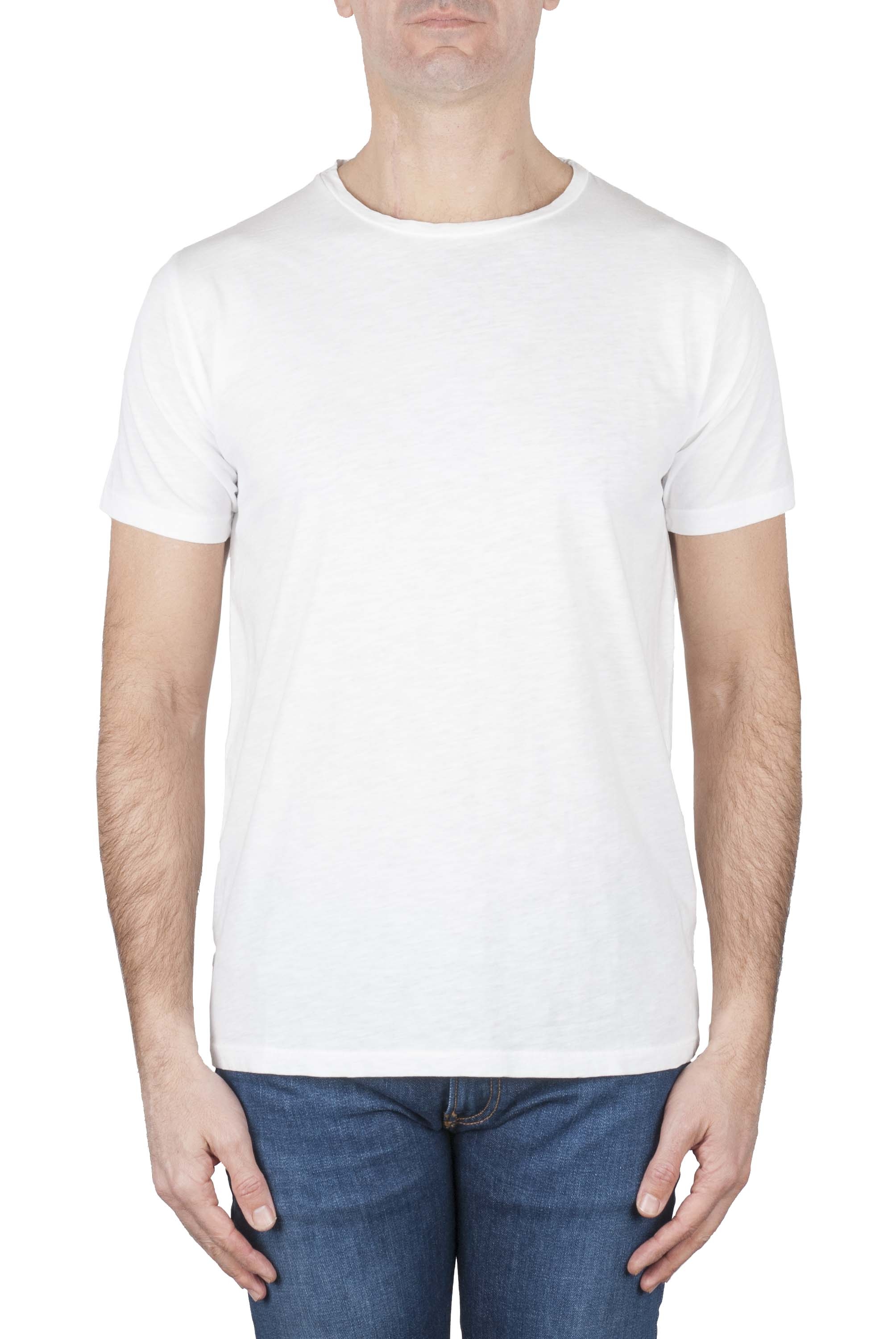 SBU 03314_2021AW Flamed cotton scoop neck t-shirt white 01