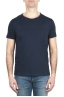 SBU 03315_2021AW T-shirt à col rond en coton flammé bleu marine 01