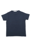 SBU 03315_2021AW T-shirt à col rond en coton flammé bleu marine 06
