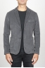 SBU 00913 Single breasted grey stretch cotton corduroy blazer 01