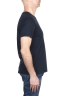 SBU 03332_2021AW Camiseta de algodón azul de cuello redondo y bolsillo de parche 03
