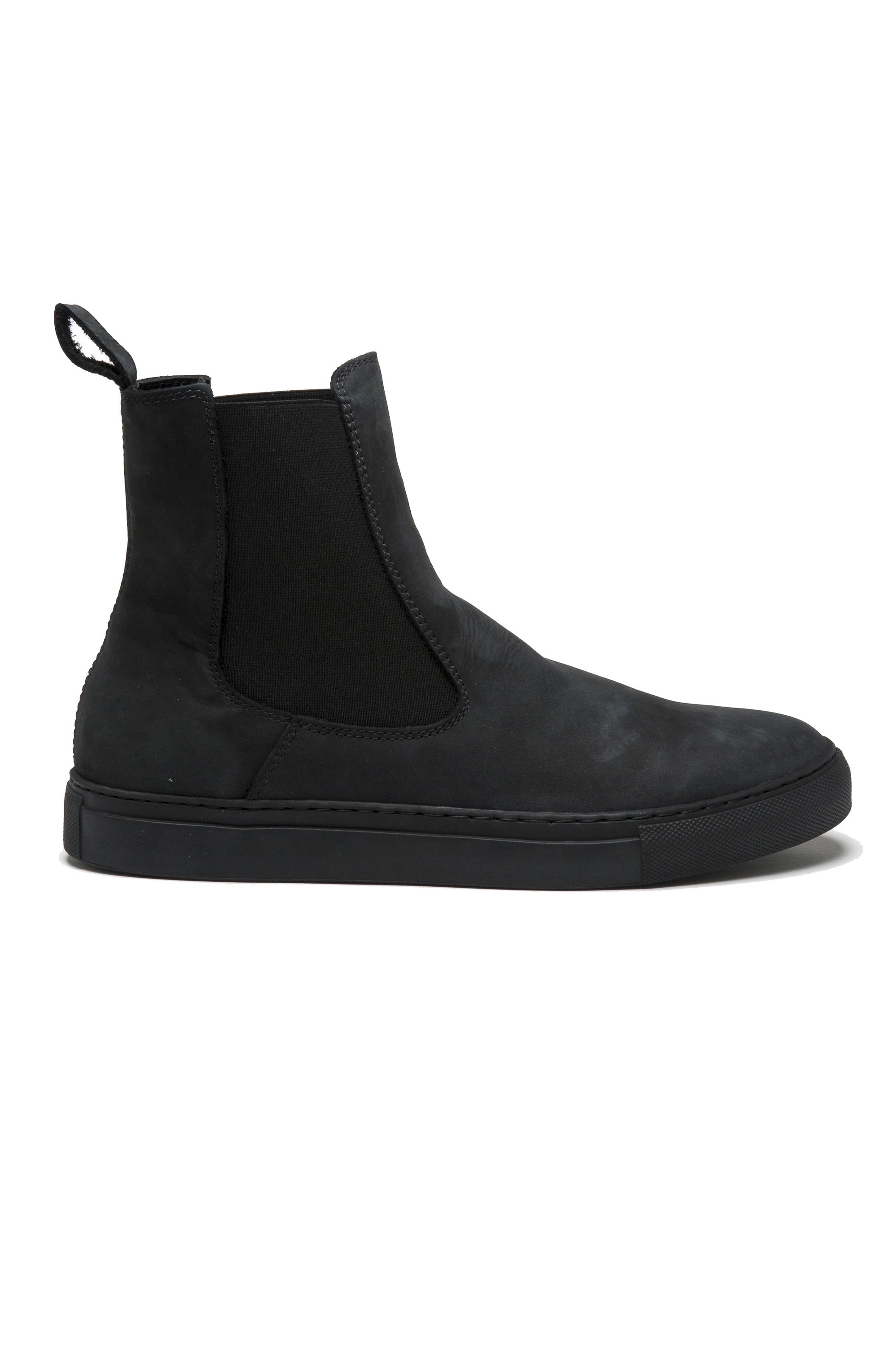 SBU 03542_2021AW Classic elastic sided boots in grey nubuck calfskin leather 01