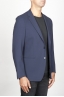 SBU 00916 Single breasted unlined 2 button jacket in blue stretch wool 02